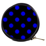 Polka Dots - Blue on Black Mini Makeup Bag