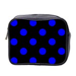 Polka Dots - Blue on Black Mini Toiletries Bag (Two Sides)