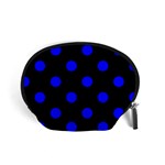 Polka Dots - Blue on Black Accessory Pouch (Small)