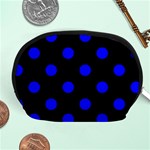 Polka Dots - Blue on Black Accessory Pouch (Medium)