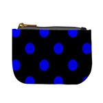 Polka Dots - Blue on Black Mini Coin Purse