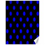 Polka Dots - Blue on Black Canvas 12  x 16 