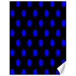 Polka Dots - Blue on Black Canvas 18  x 24 