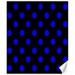 Polka Dots - Blue on Black Canvas 20  x 24 