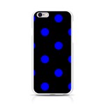 Polka Dots - Blue on Black Apple iPhone 6/6S Silicone Case (Transparent)