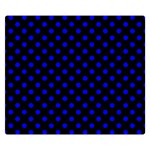 Polka Dots - Blue on Black Double Sided Flano Blanket (Small)