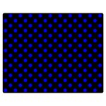 Polka Dots - Blue on Black Double Sided Flano Blanket (Medium)