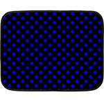 Polka Dots - Blue on Black Fleece Blanket (Mini)