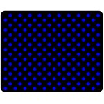 Polka Dots - Blue on Black Fleece Blanket (Medium) (One Side)