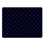 Polka Dots - Blue on Black Fleece Blanket (Small) (One Side)