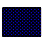 Polka Dots - Blue on Black Double Sided Fleece Blanket (Small) (Two Sides)