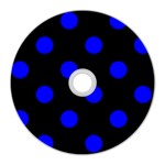 Polka Dots - Blue on Black CD Wall Clock