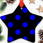 Polka Dots - Blue on Black Ornament (Star)