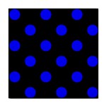 Polka Dots - Blue on Black Tile Coaster