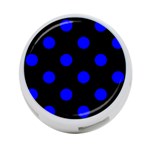 Polka Dots - Blue on Black 4-Port USB Hub (One Side)