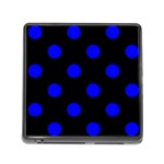 Polka Dots - Blue on Black Memory Card Reader (Square)