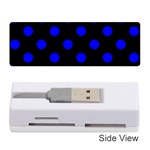 Polka Dots - Blue on Black Memory Card Reader (Stick)