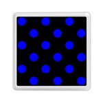 Polka Dots - Blue on Black Memory Card Reader with Storage (Square)