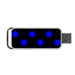 Polka Dots - Blue on Black Portable USB Flash (One Side)