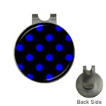 Polka Dots - Blue on Black Golf Ball Marker Hat Clip