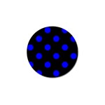 Polka Dots - Blue on Black Golf Ball Marker