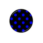 Polka Dots - Blue on Black Hat Clip Ball Marker