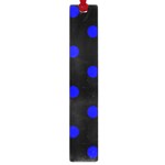 Polka Dots - Blue on Black Large Book Mark