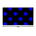 Polka Dots - Blue on Black Business Card Holder