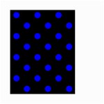 Polka Dots - Blue on Black Small Garden Flag (Two Sides)