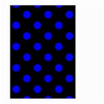 Polka Dots - Blue on Black Large Garden Flag (Two Sides)