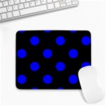 Polka Dots - Blue on Black Small Mousepad