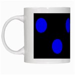 Polka Dots - Blue on Black Black Mug