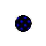 Polka Dots - Blue on Black 1  Mini Button