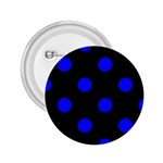 Polka Dots - Blue on Black 2.25  Button