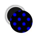 Polka Dots - Blue on Black 2.25  Magnet