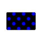 Polka Dots - Blue on Black Magnet (Name Card)