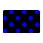 Polka Dots - Blue on Black Magnet (Rectangular)