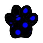 Polka Dots - Blue on Black Magnet (Paw Print)