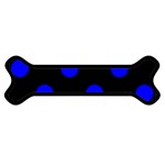 Polka Dots - Blue on Black Magnet (Dog Bone)