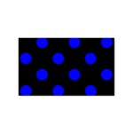 Polka Dots - Blue on Black Sticker (Rectangular)