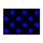 Polka Dots - Blue on Black Sticker A4 (10 pack)