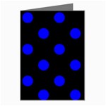 Polka Dots - Blue on Black Greeting Cards (Pkg of 8)