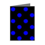 Polka Dots - Blue on Black Mini Greeting Card