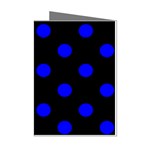 Polka Dots - Blue on Black Mini Greeting Cards (Pkg of 8)