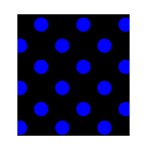 Polka Dots - Blue on Black Greeting Card 4.5  x 6 