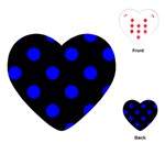 Polka Dots - Blue on Black Playing Cards (Heart)