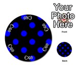 Polka Dots - Blue on Black Playing Cards 54 (Round)