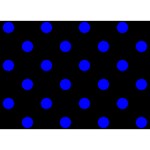 Polka Dots - Blue on Black Birthday Cake 3D Greeting Card (7x5)