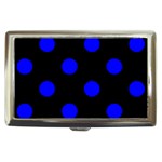 Polka Dots - Blue on Black Cigarette Money Case