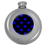 Polka Dots - Blue on Black Hip Flask (5 oz)